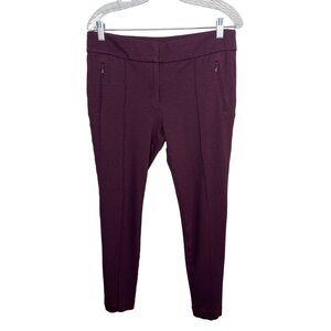 Loft Pants Womens Size 10 Medium Skinny Burgundy Purple Stretch Fall Work Casual